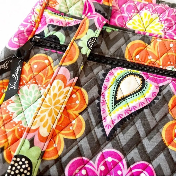 Vera Bradley Iconic‎ Campus Backpack Ziggy Zinnia Black Quilted Floral School - Picture 12 of 14